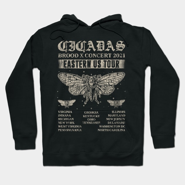 Cicadas Brood X Concert 2021 Eastern Us Tour Hoodie by American Woman